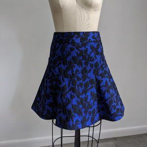 NWT Blue floral fit-and-flare mini skirt